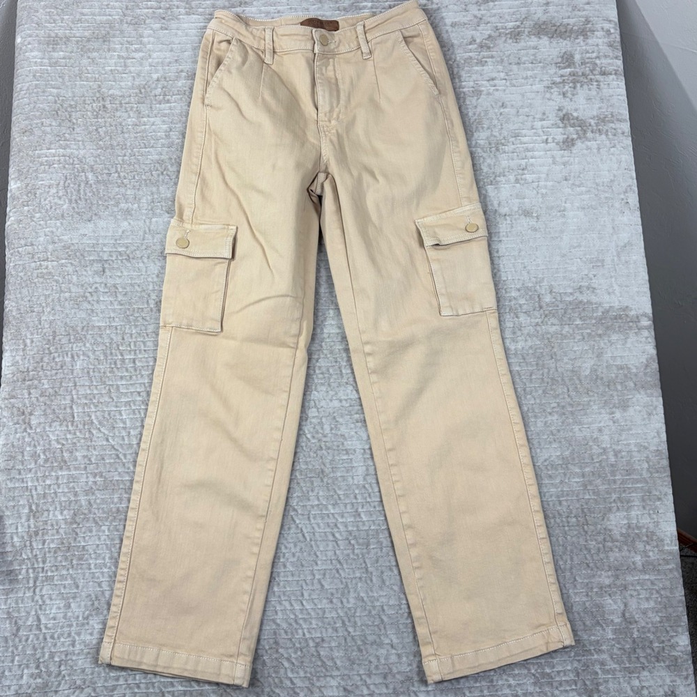 Judy Blue Tan Khaki Cargo Straight Leg High Rise Jeans JB88633 Size‎ 5/27